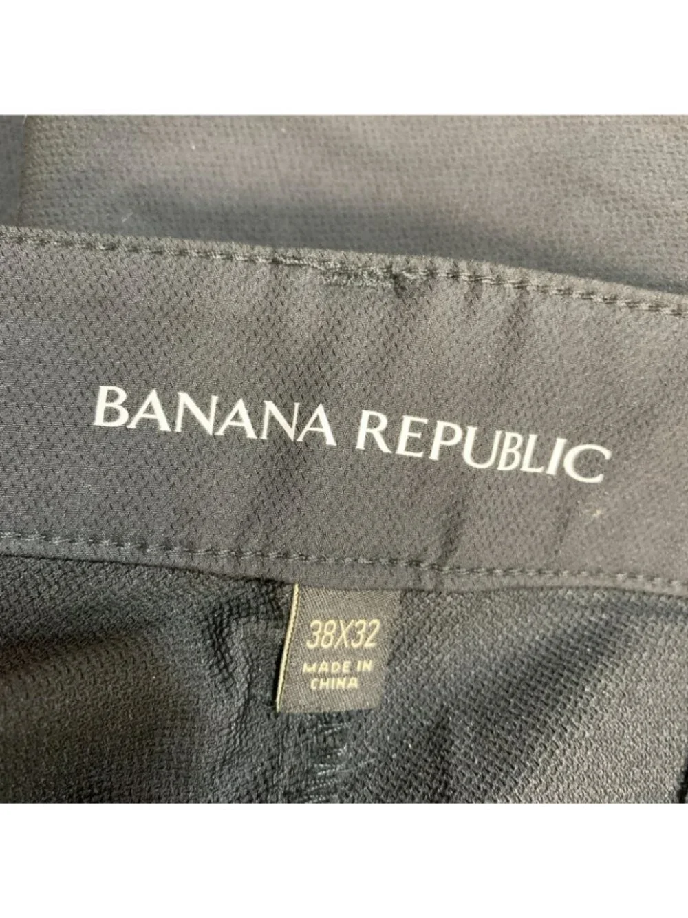 NWT Banana Republic Men's 38x32 Flat Front Tech Pants Black Slim Fit Stretch